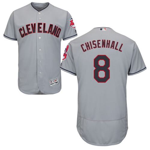 Indians #8 Lonnie Chisenhall Grey Flexbase Authentic Collection Stitched MLB Jersey